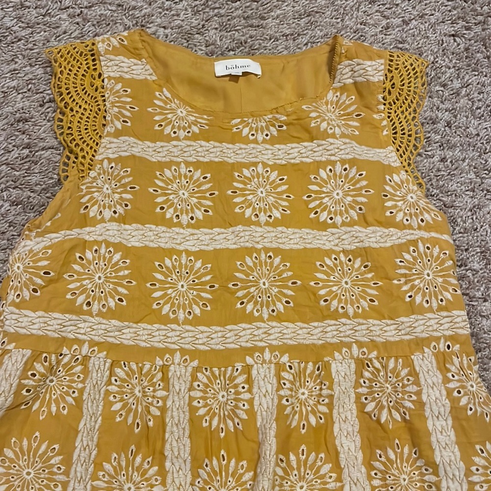 Bohme cap sleeve eyelet flowy top